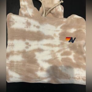 Aviator Nation Beige & White Tie-Dye Set